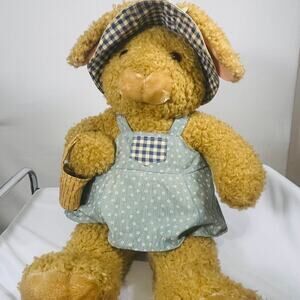 Vintage JC Penny Collection 23" Plush Easter Bunny Rabbit Stuffy Basket Dress